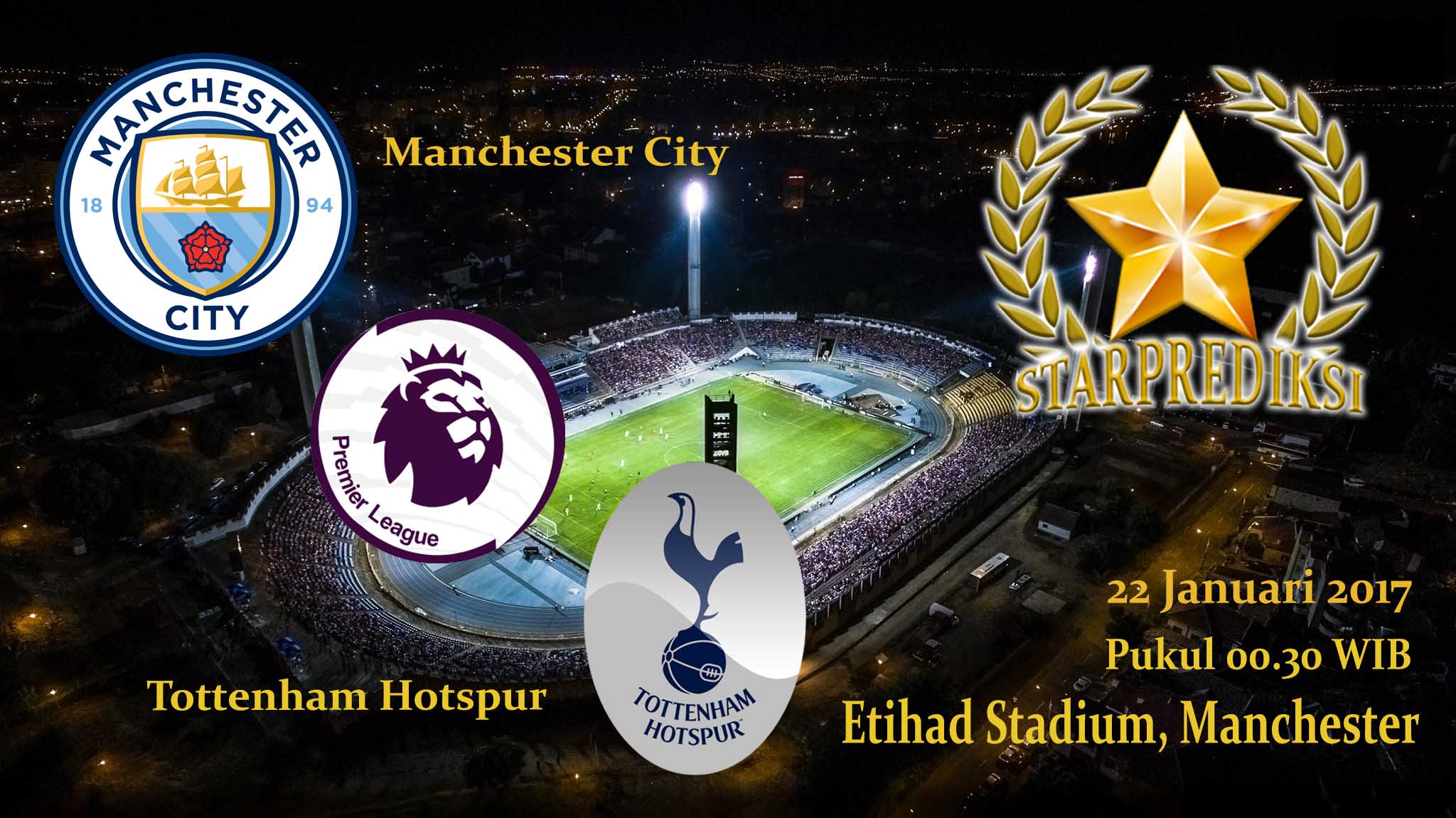 prediksi Manchester City vs Tottenham Hotspur 22 januari 2017