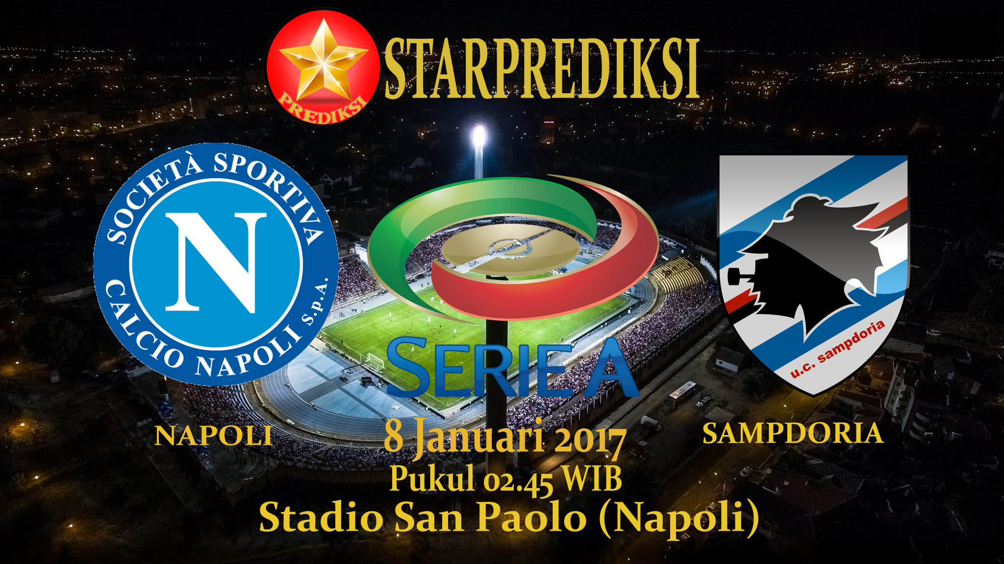 prediksi napoli vs sampdoria 8 januari 2017