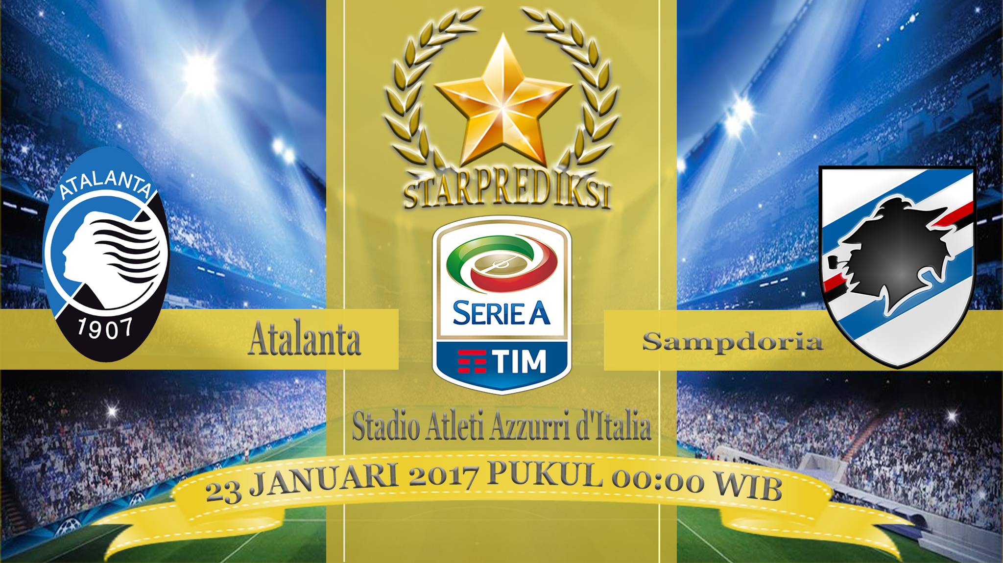 prediksi atalanta vs sampdoria 23-01-2017